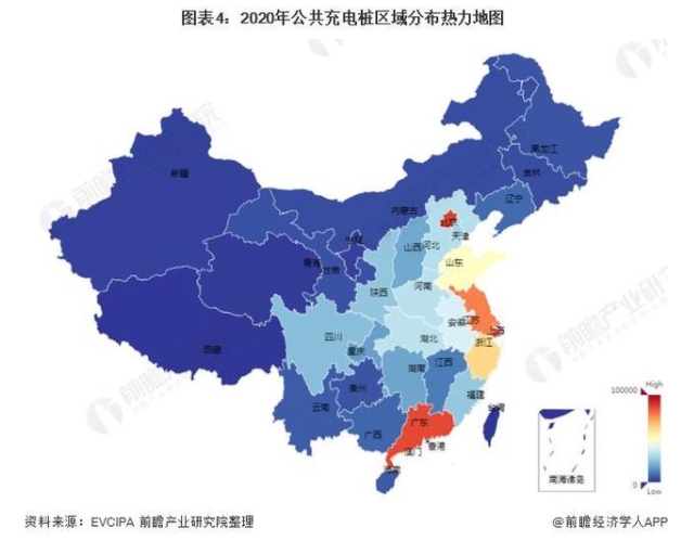 2020年中国电动汽车充电桩市场发展现状与竞争格局分析主要分布在东部和中部省市