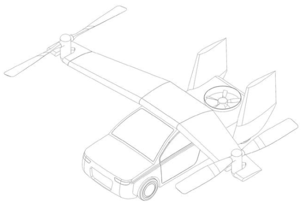 电动汽车能上天！小鹏公布飞行汽车外观专利：双螺旋桨可折叠设计